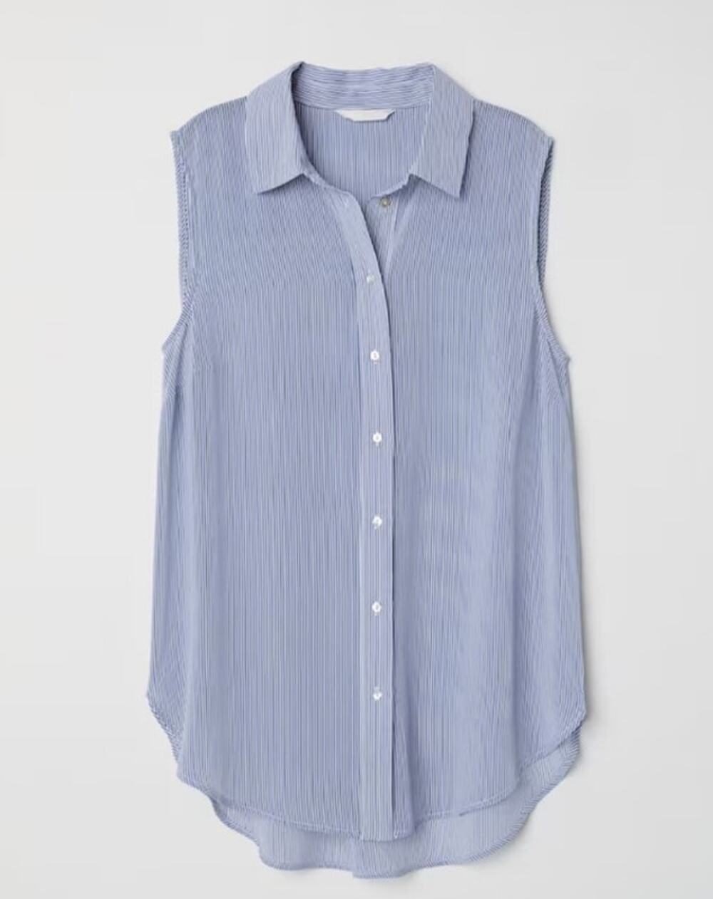 H&M Sleeveless Buttondown Striped Semi-Sheer Top Size 10